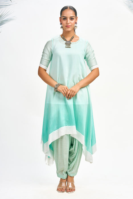 Turquoise Ombre Kurta Set