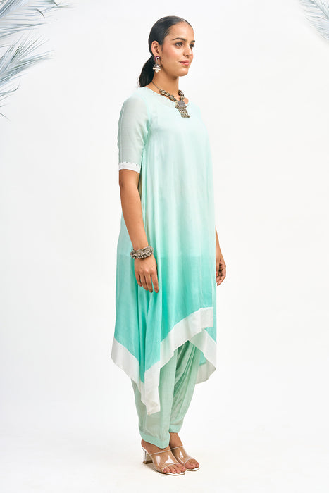 Turquoise Ombre Kurta Set