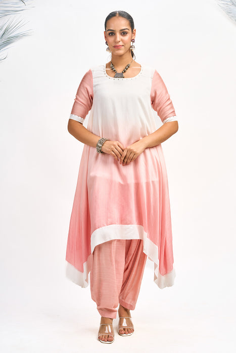 Peach Ombre Kurta Set