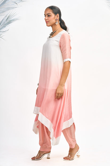 Peach Ombre Kurta Set