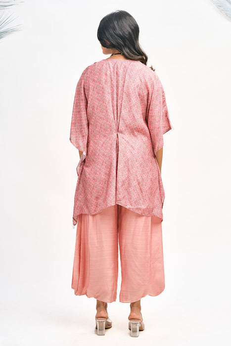 Peach Digital Printed Kaftaan Co-ord Set