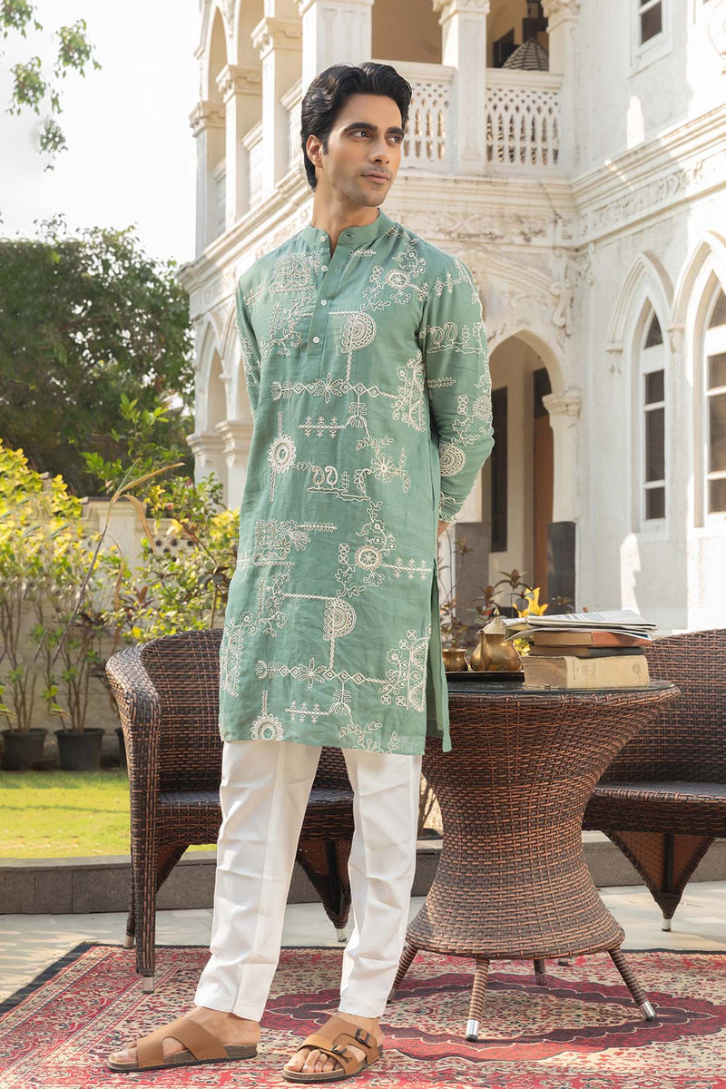 Cloud Linen Kurta