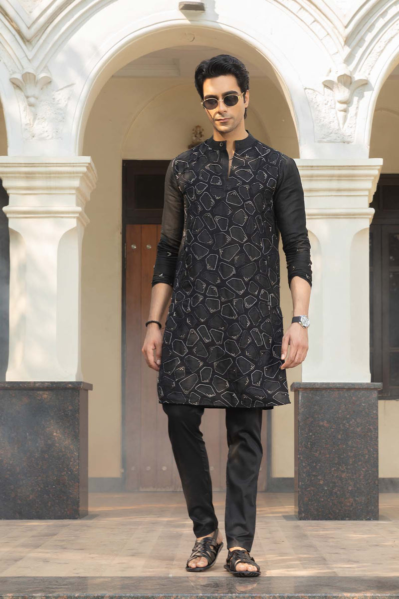 Tangerine Linen Kurta