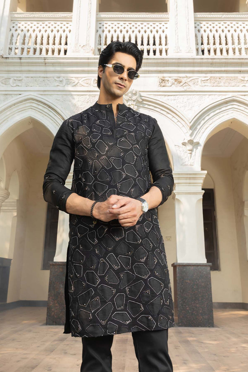 Tangerine Linen Kurta