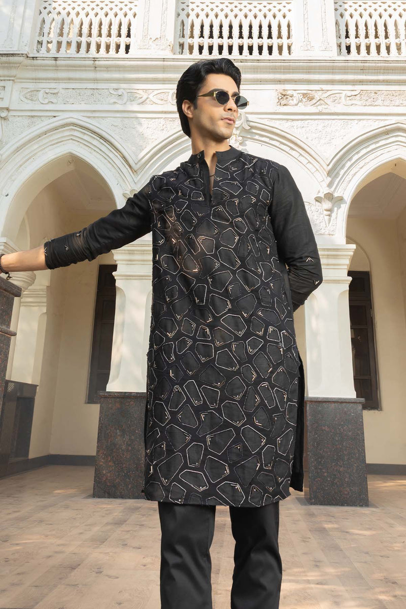 Tangerine Linen Kurta