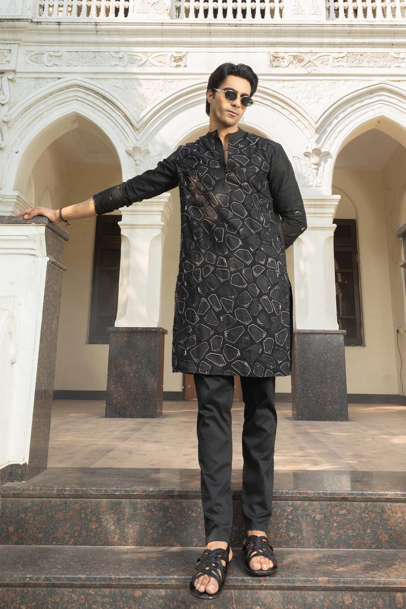 Tangerine Linen Kurta