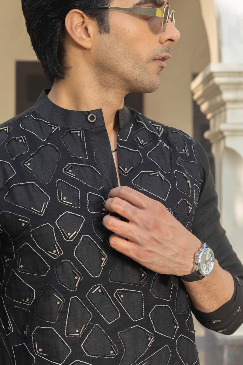 Tangerine Linen Kurta