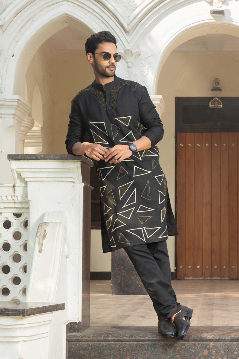 Midnight Linen Kurta