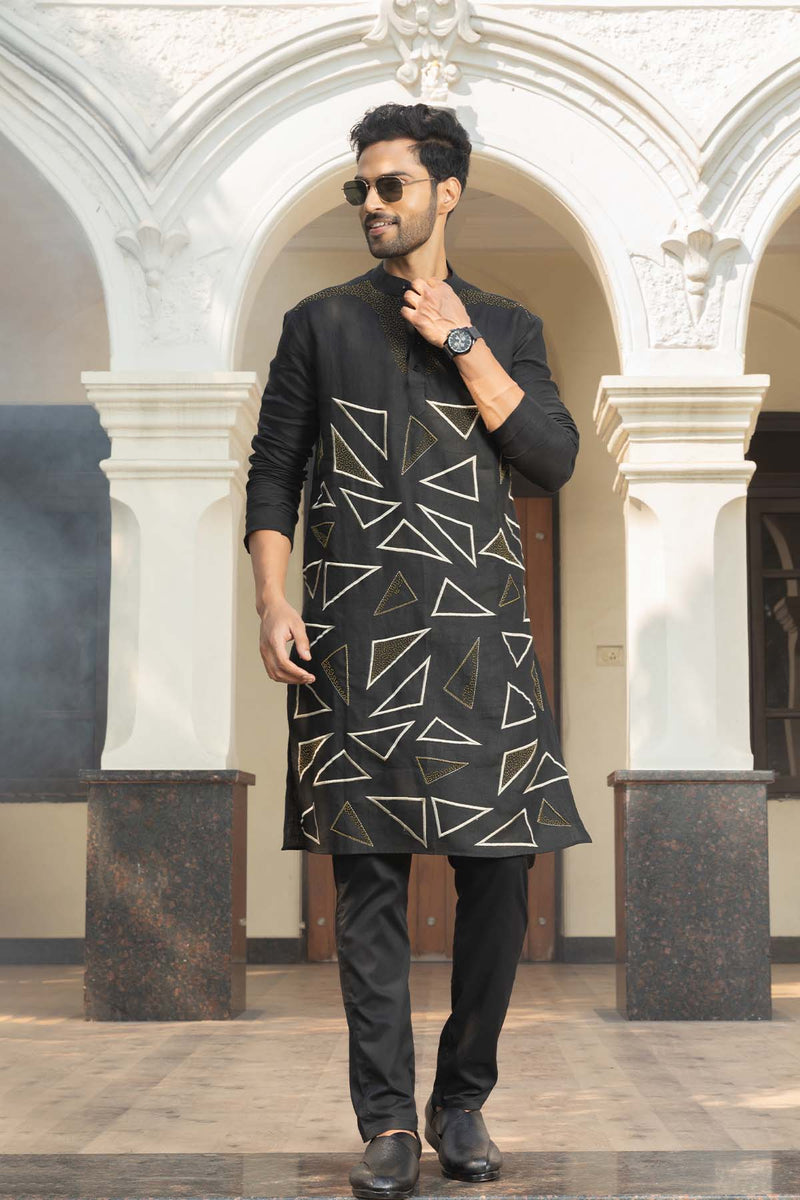 Midnight Linen Kurta