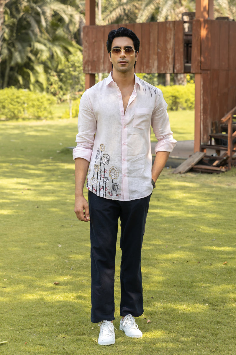 Rosé Cloud Linen Shirt