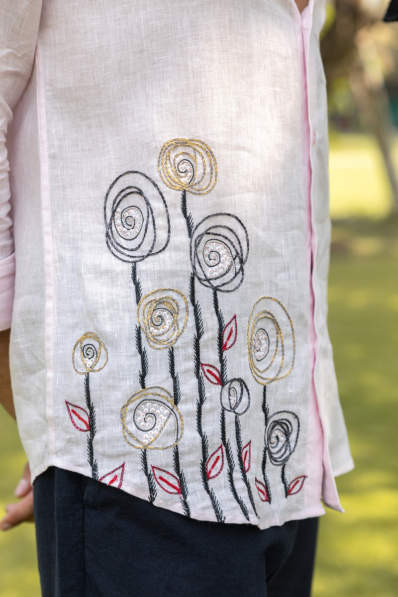 Rosé Cloud Linen Shirt