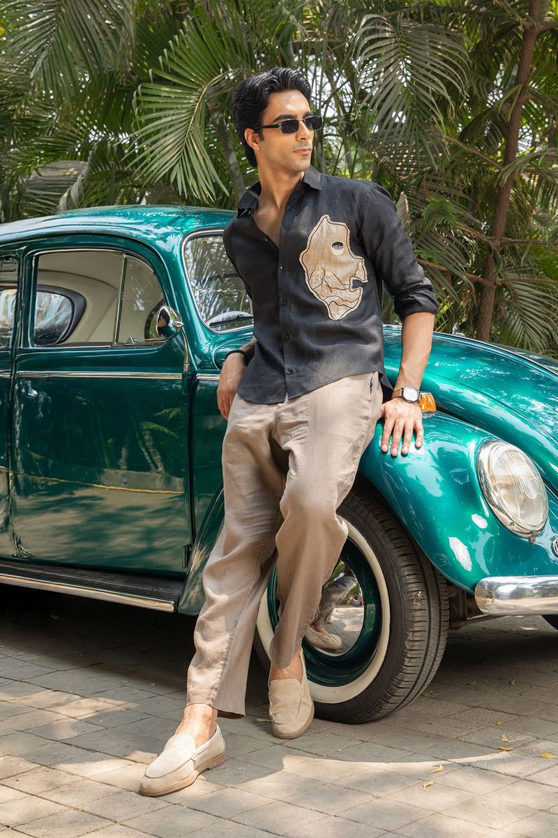 Charcoal Edge Linen Shirt