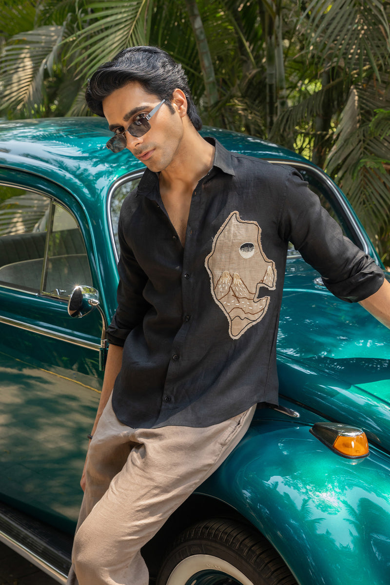 Charcoal Edge Linen Shirt