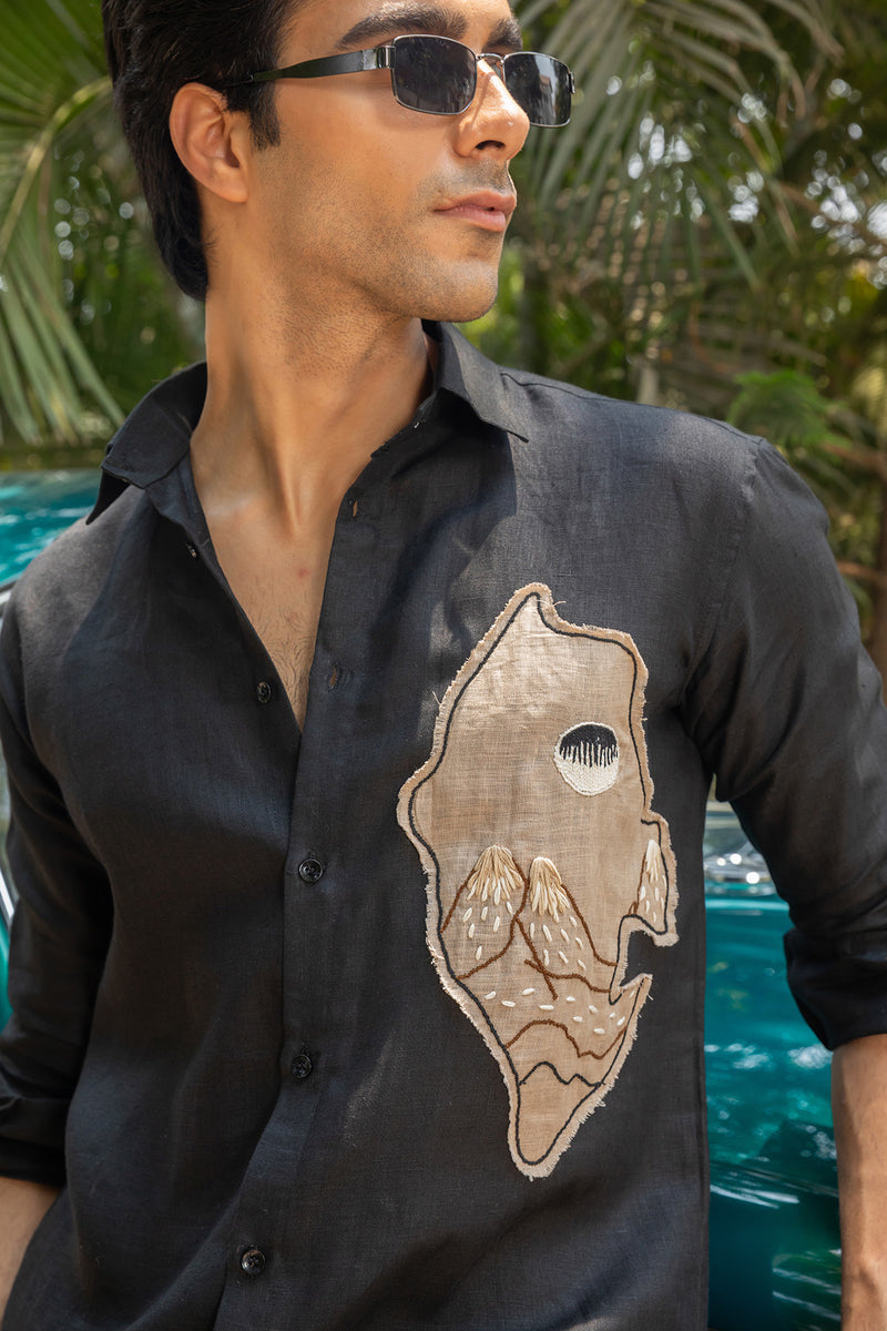 Charcoal Edge Linen Shirt