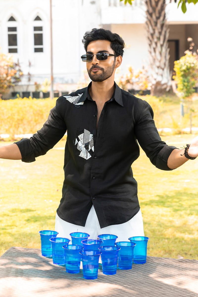 Midnight Black Linen Shirt