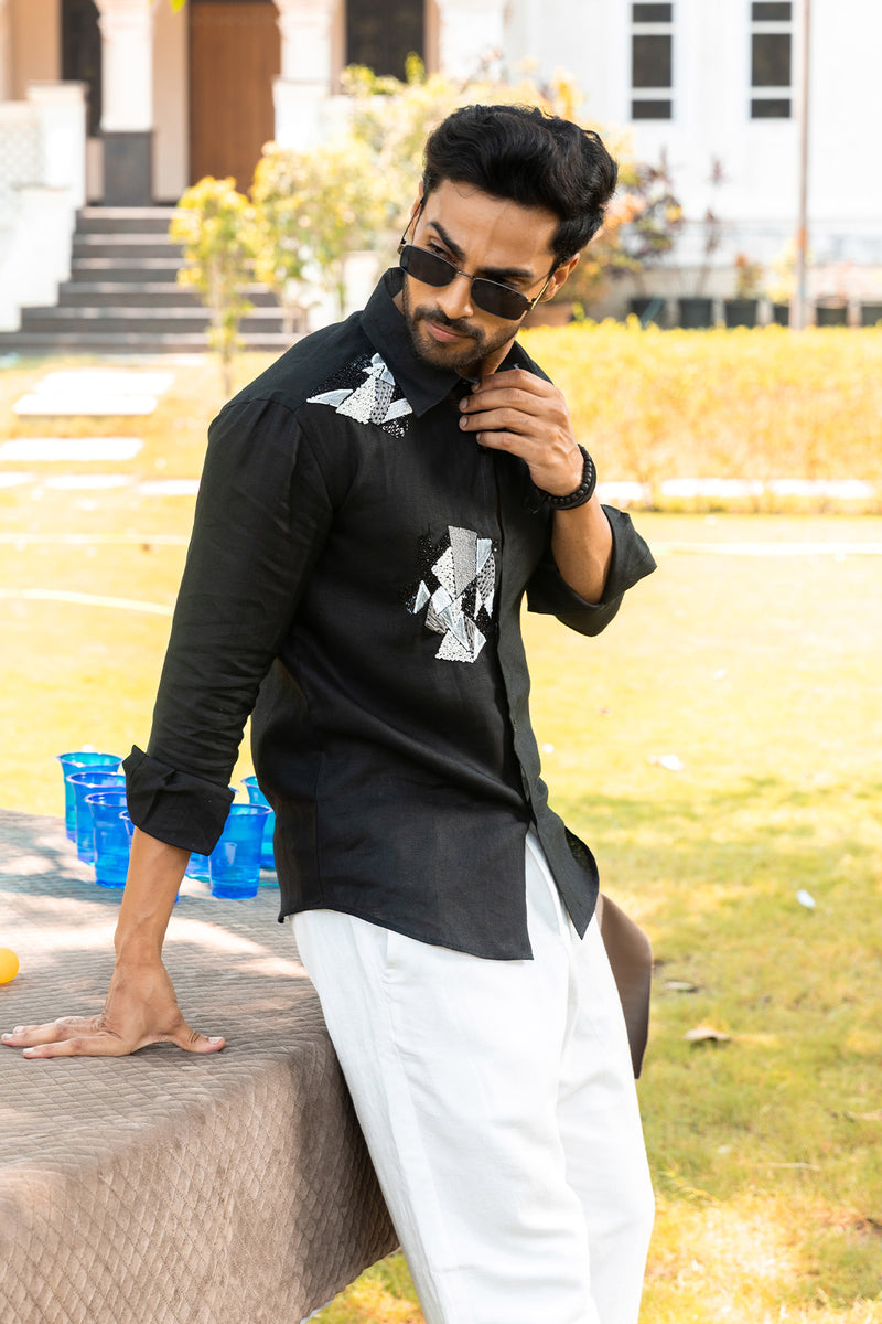 Midnight Black Linen Shirt