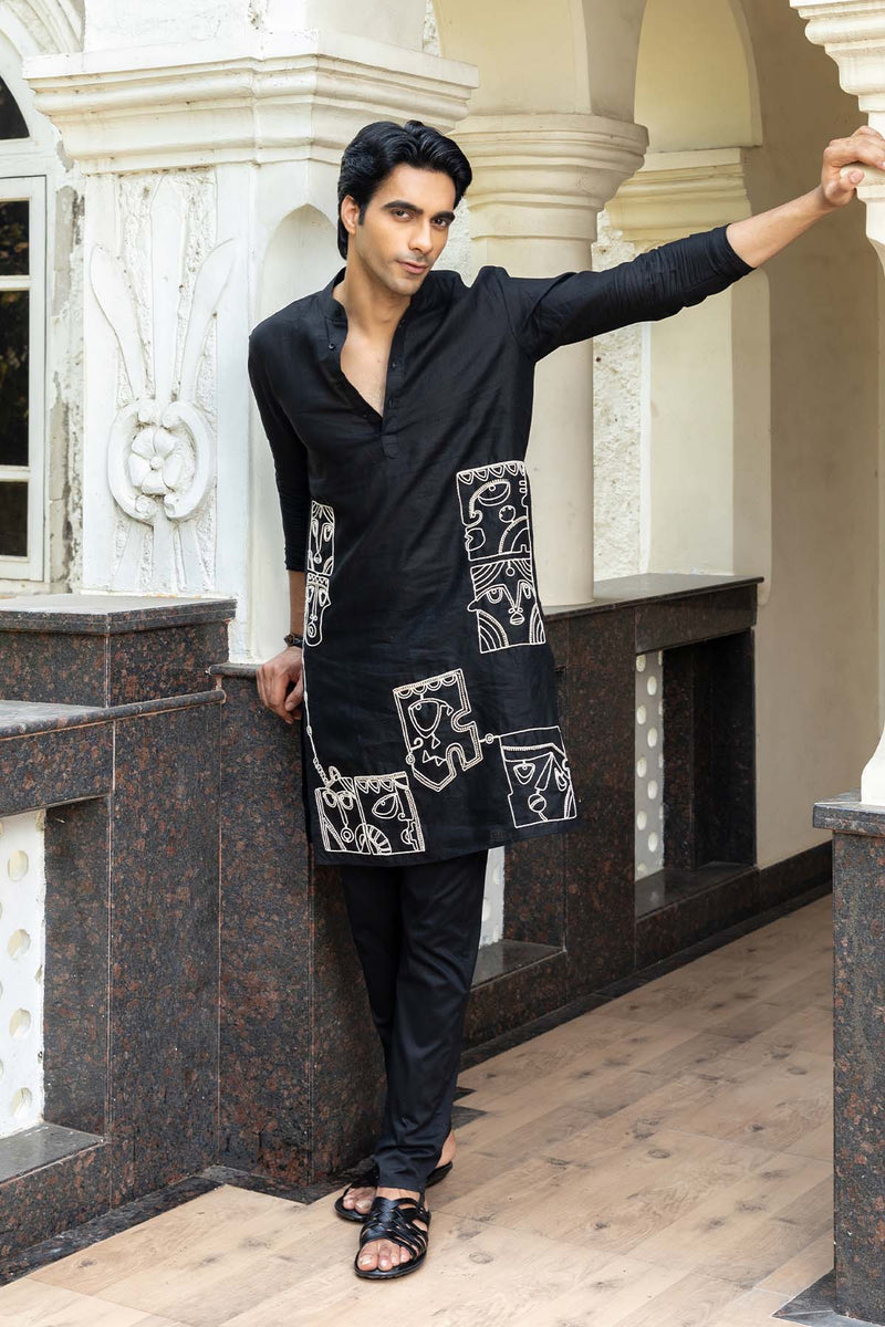 The Noir Linen Kurta