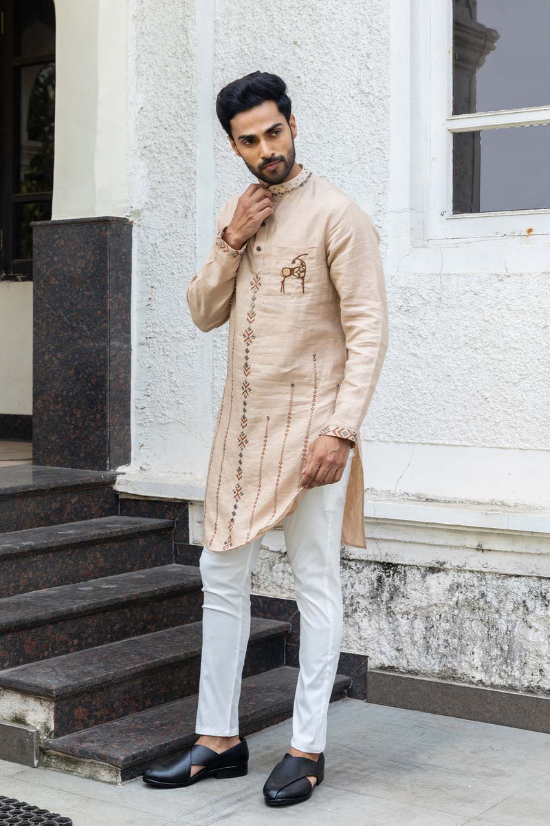 Cinnamon Linen Kurta