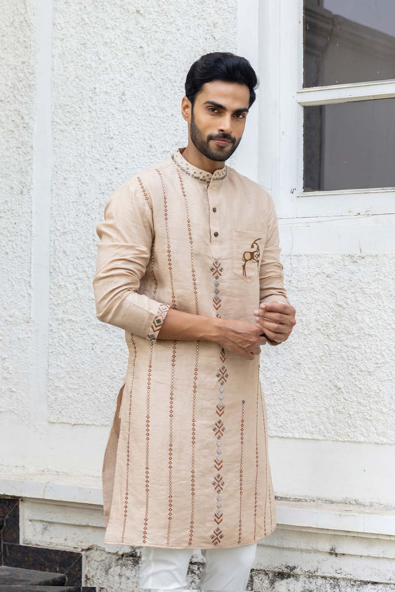 Cinnamon Linen Kurta