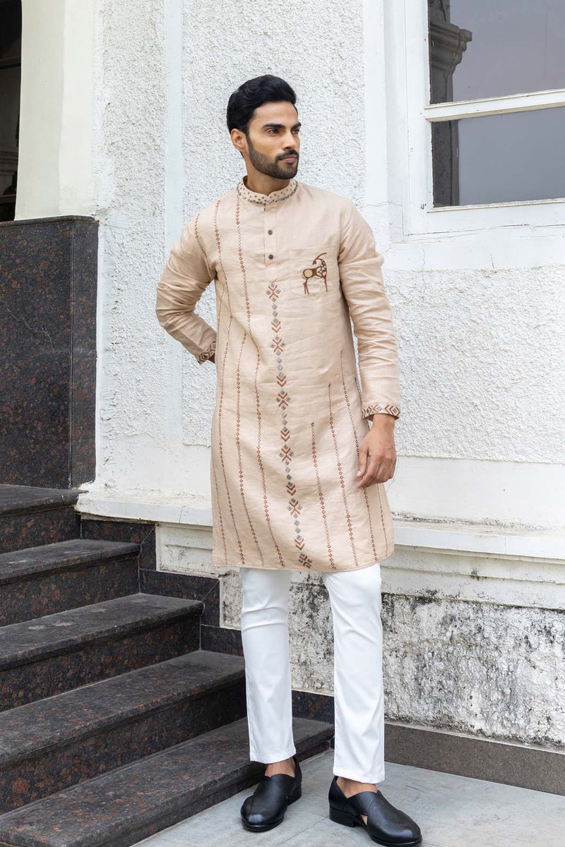 Cinnamon Linen Kurta