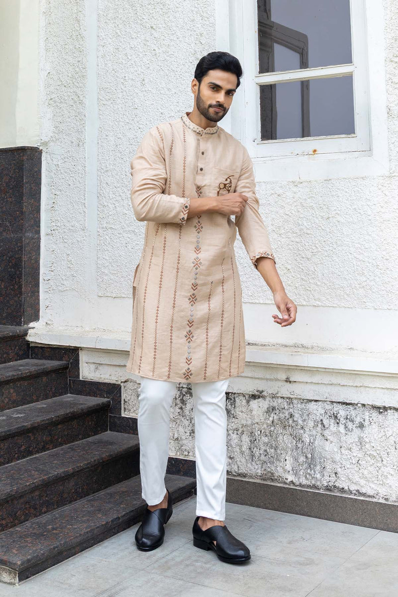 Cinnamon Linen Kurta