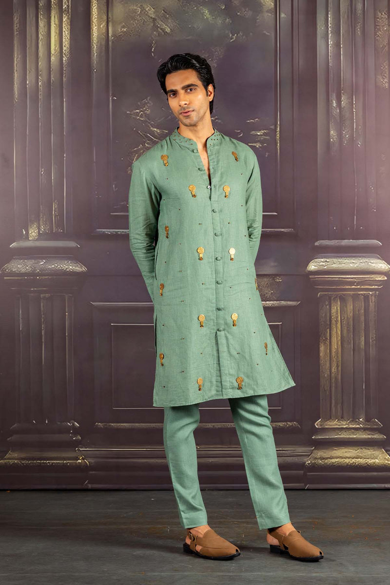 Aqua Linen Kurta