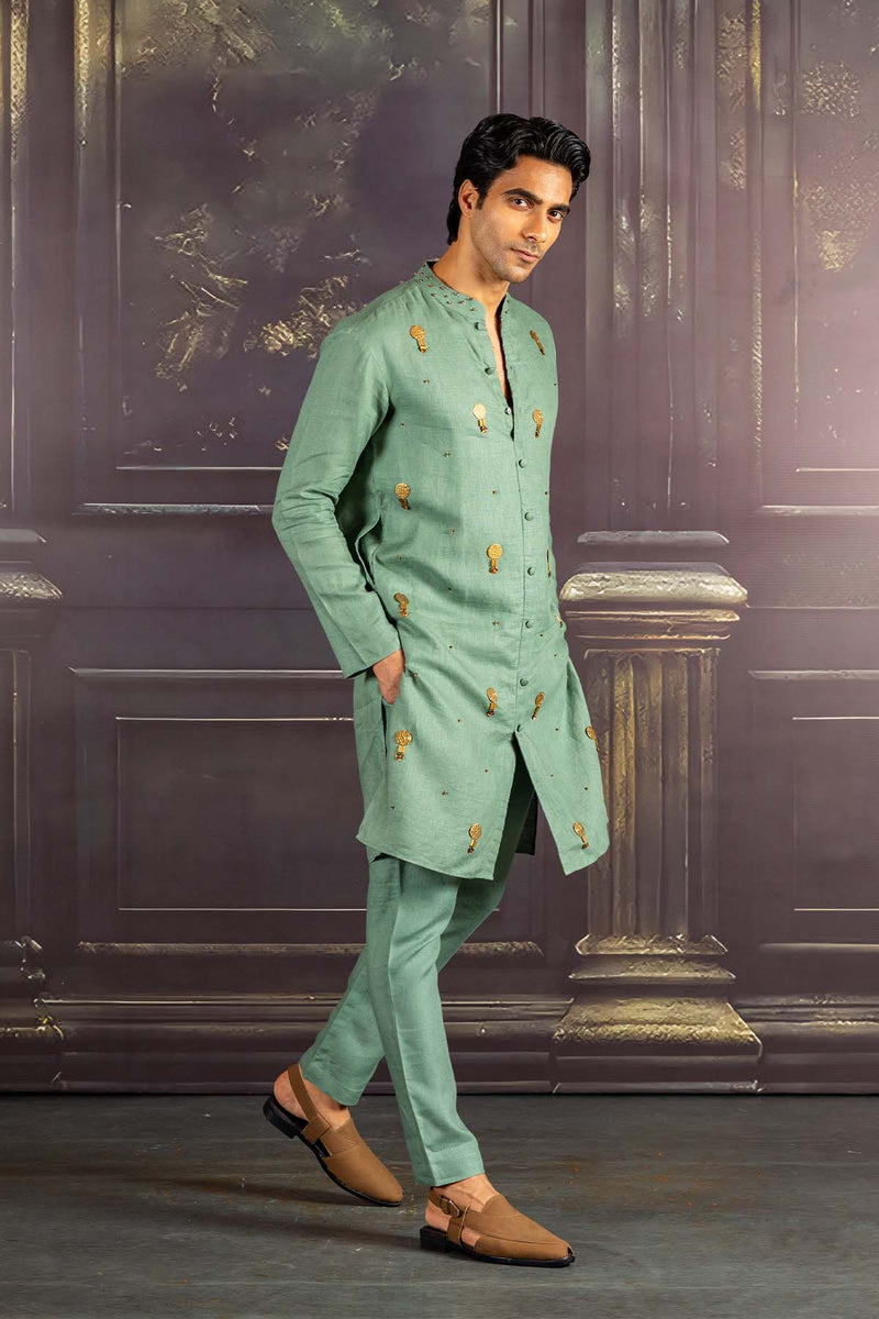 Aqua Linen Kurta