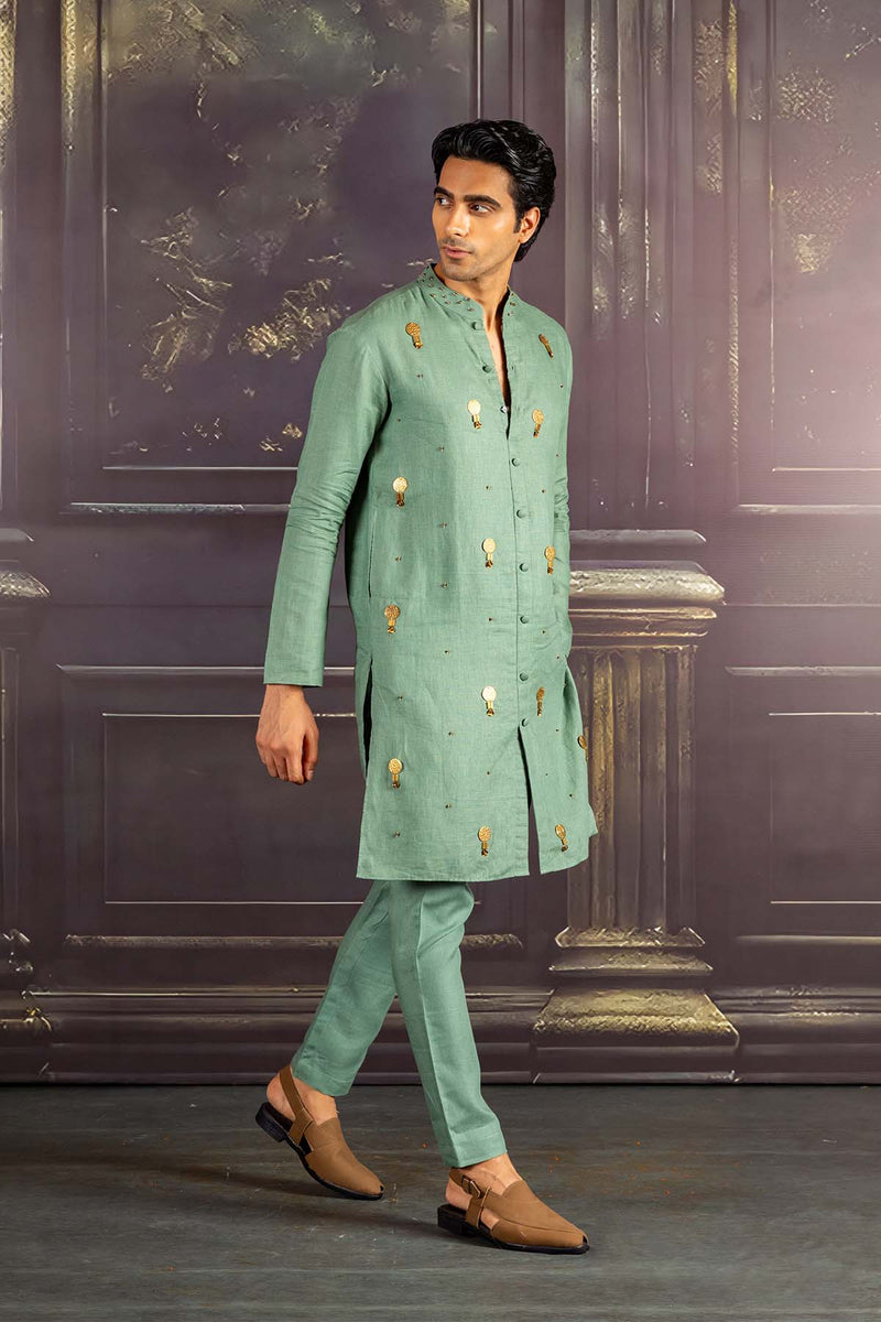 Aqua Linen Kurta