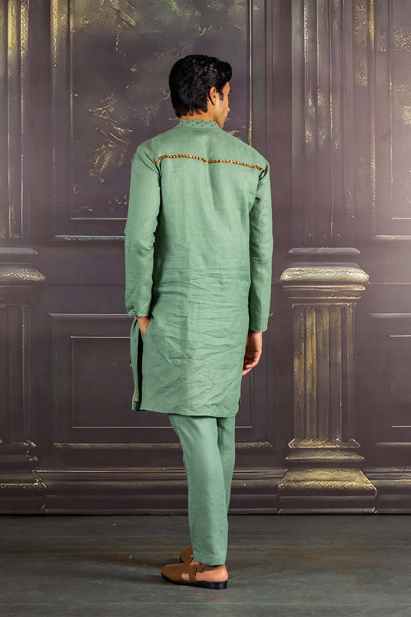 Aqua Linen Kurta