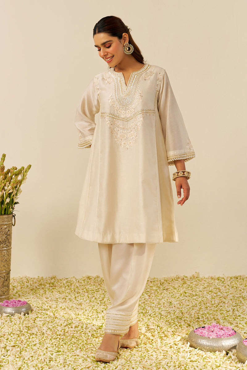 Aiza - Short Chauga With Salwar (Daisy Ivory)