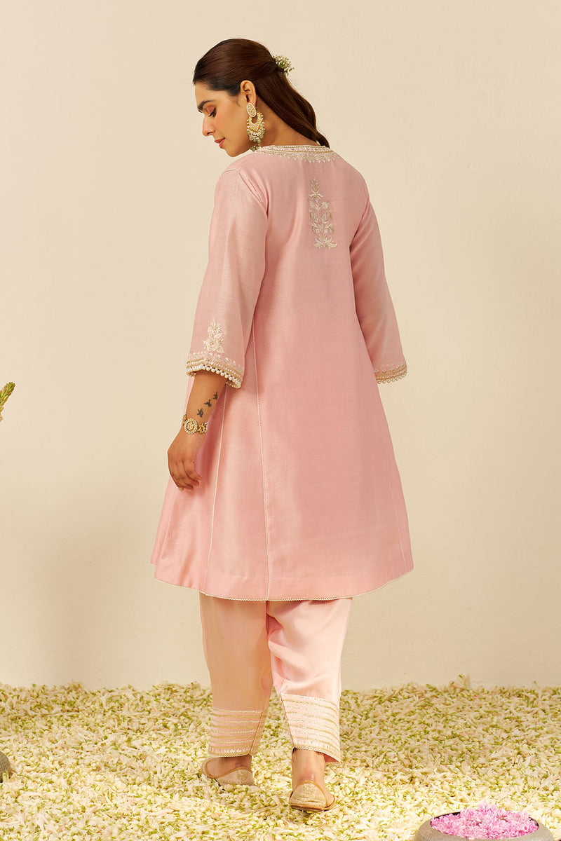 Aiza - Short Chauga With Salwar (Blush Pink)