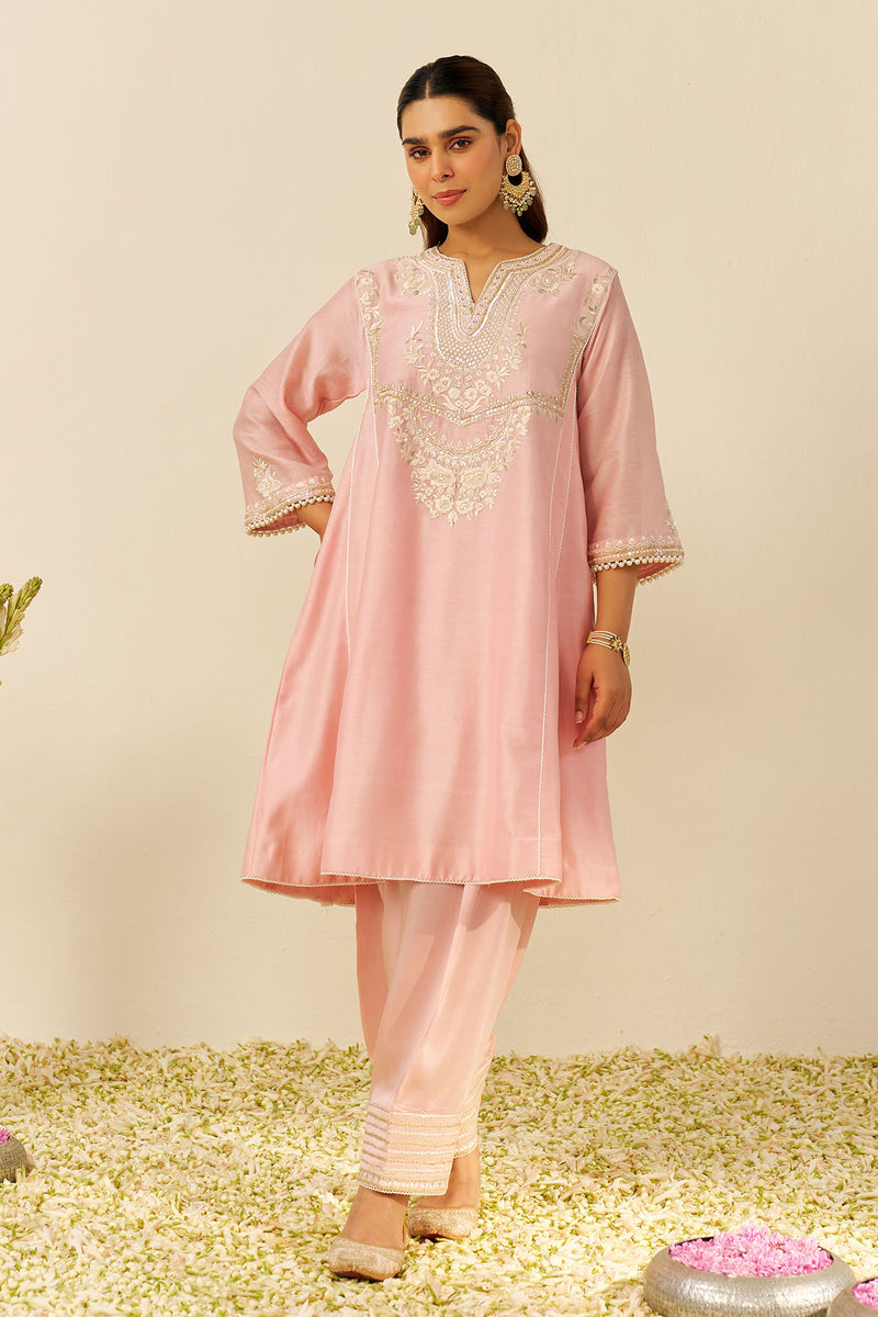 Aiza - Short Chauga With Salwar (Blush Pink)