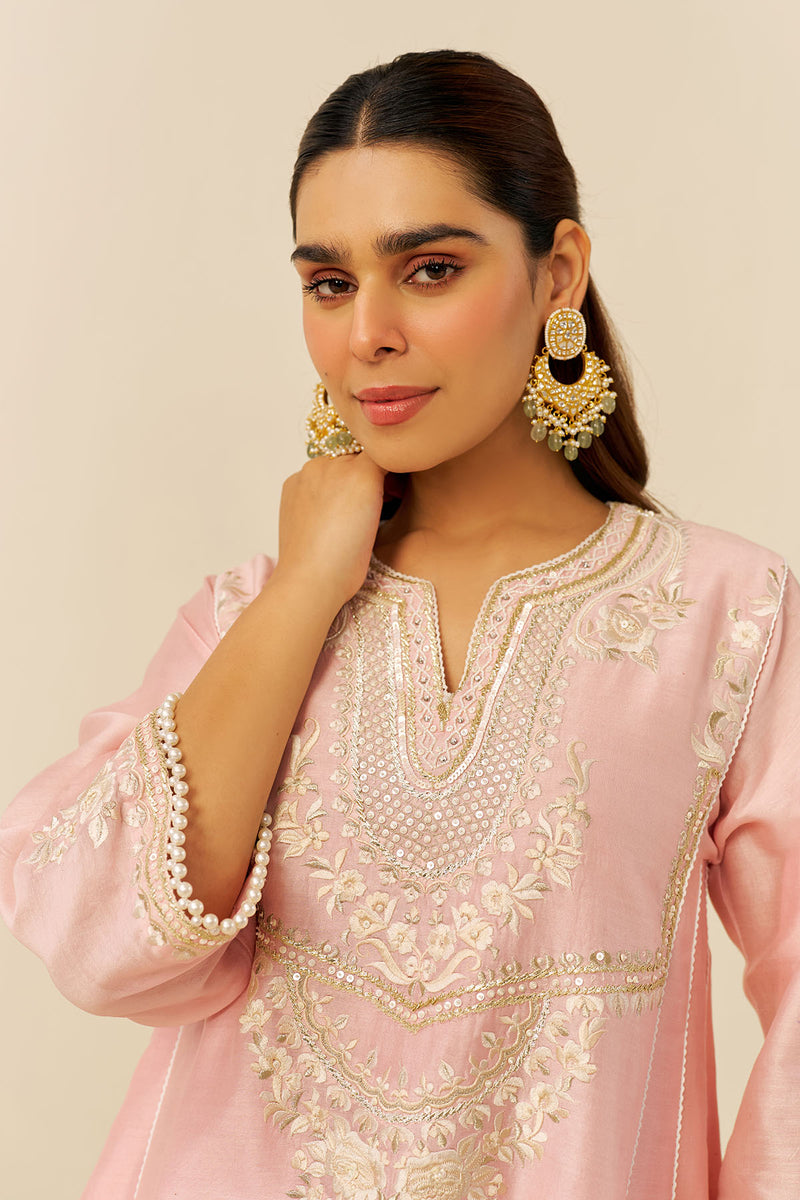 Aiza - Short Chauga With Salwar (Blush Pink)