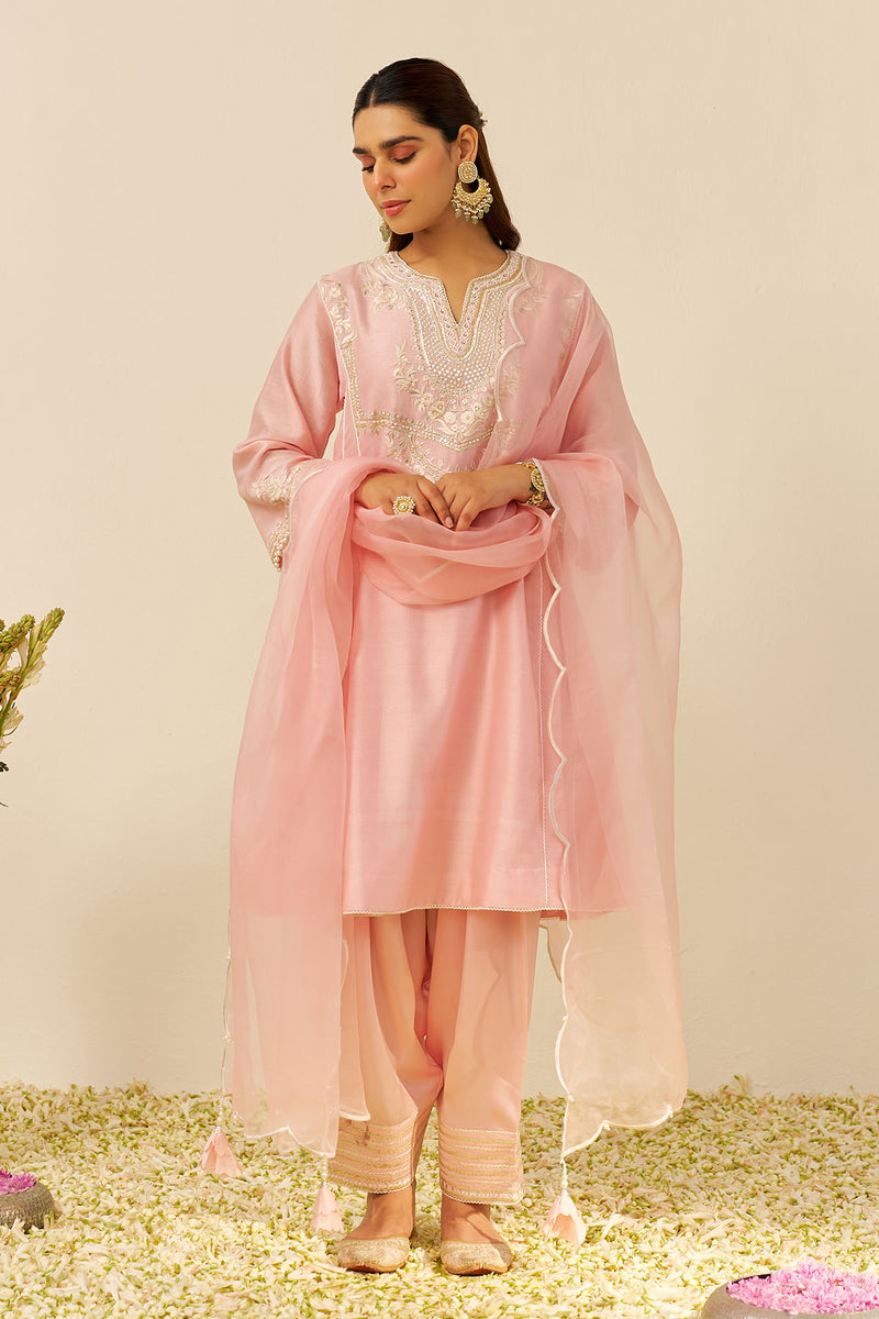 Aiza - Short Chauga With Salwar (Blush Pink)