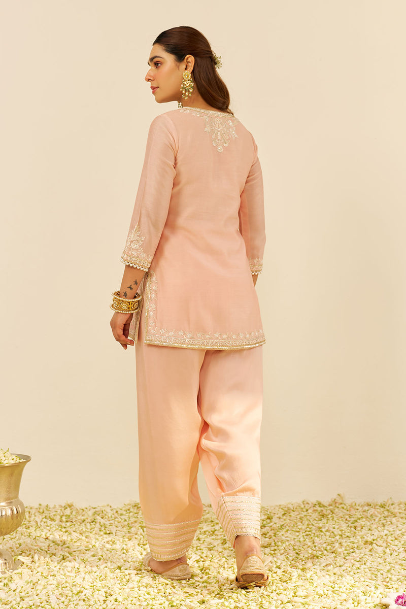 Haniya - Short Kurta With Salwar (Off Rose)
