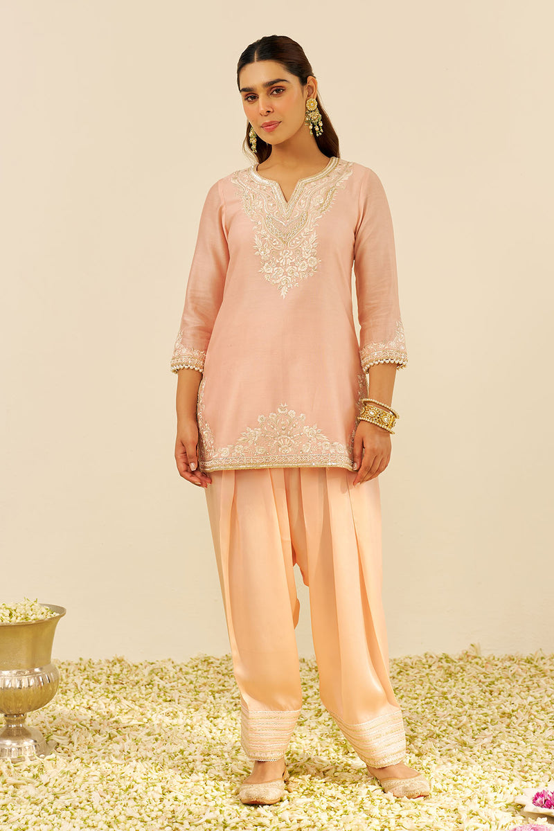 Haniya - Short Kurta With Salwar (Off Rose)