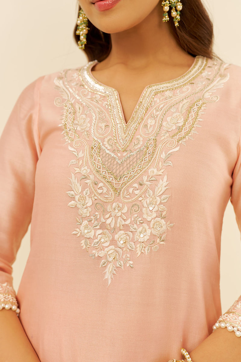 Haniya - Short Kurta With Salwar (Off Rose)