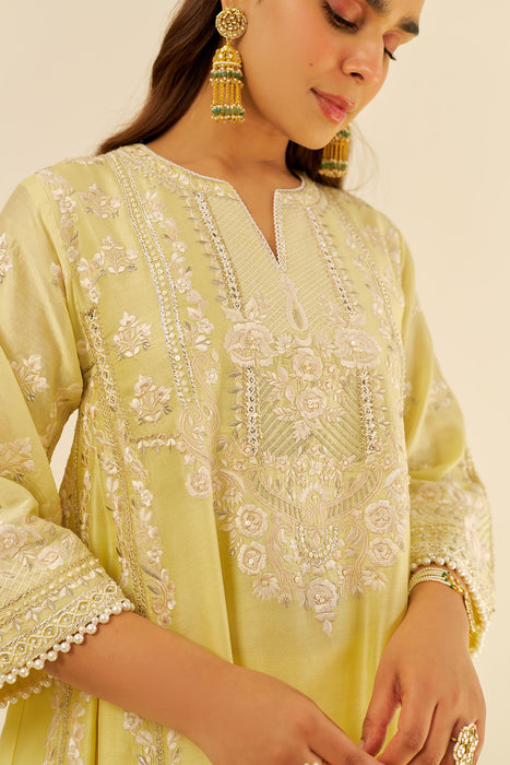 Maziya - Long Chauga With Salwar (Lemon Yellow)