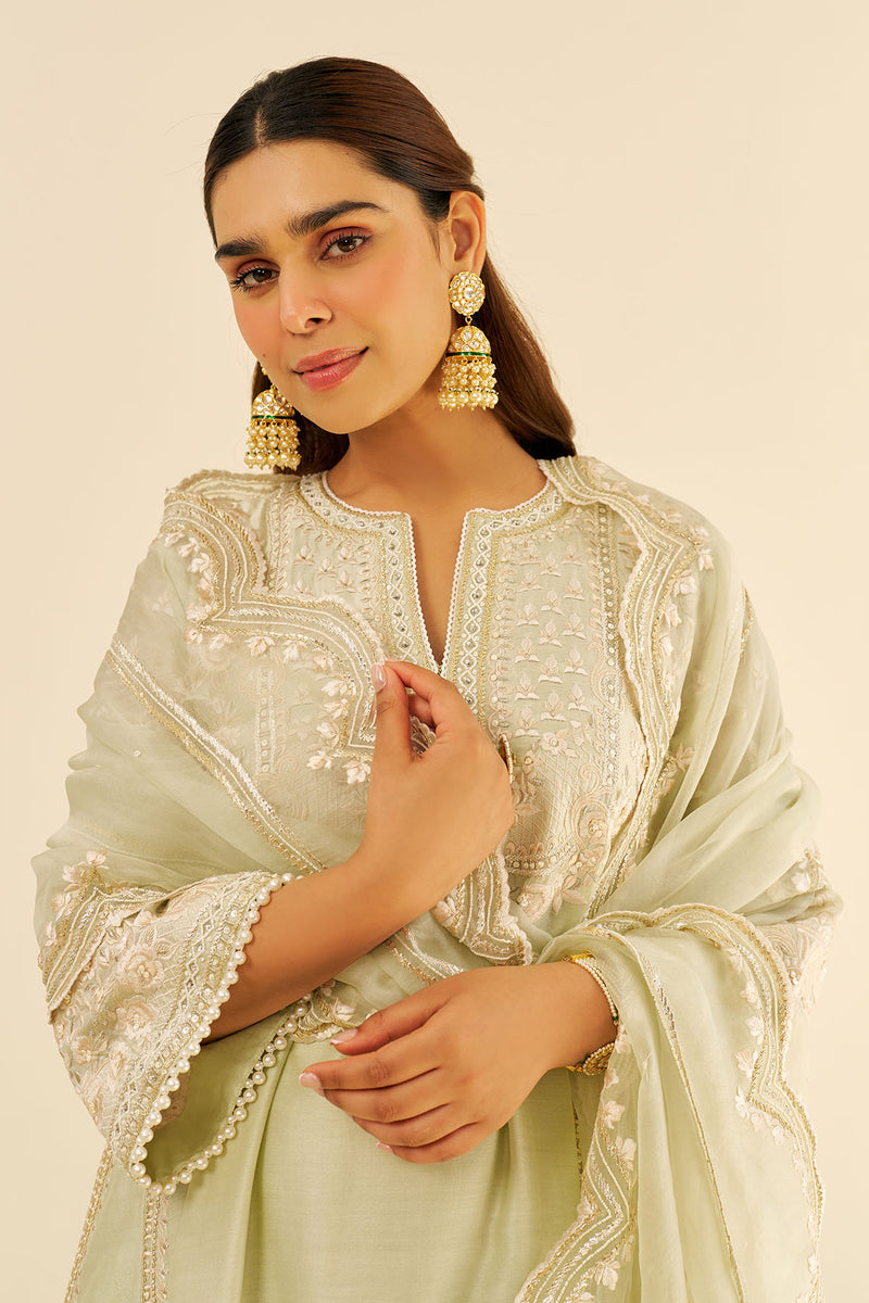 Maaroofa - Long Chauga With Salwar (Mint Green)