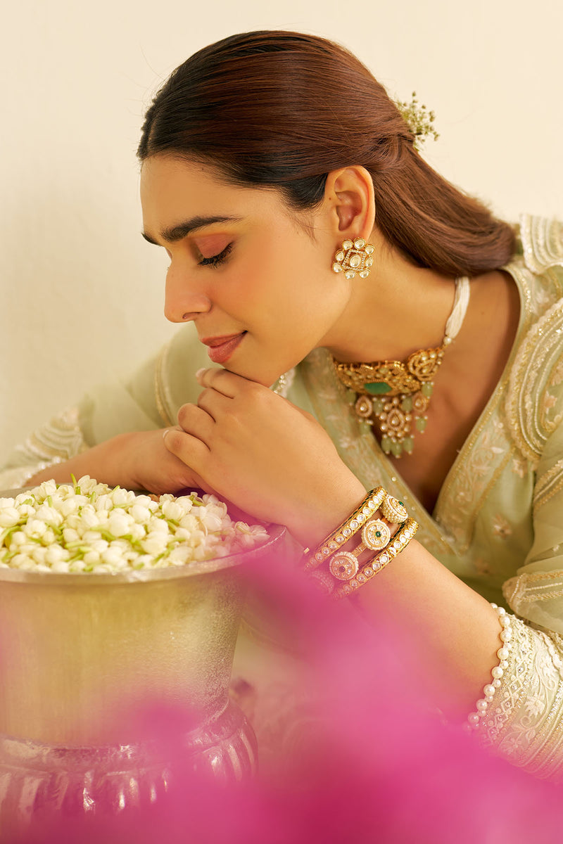 Meeram - Short Anarkali With Salwar (Mint Green)