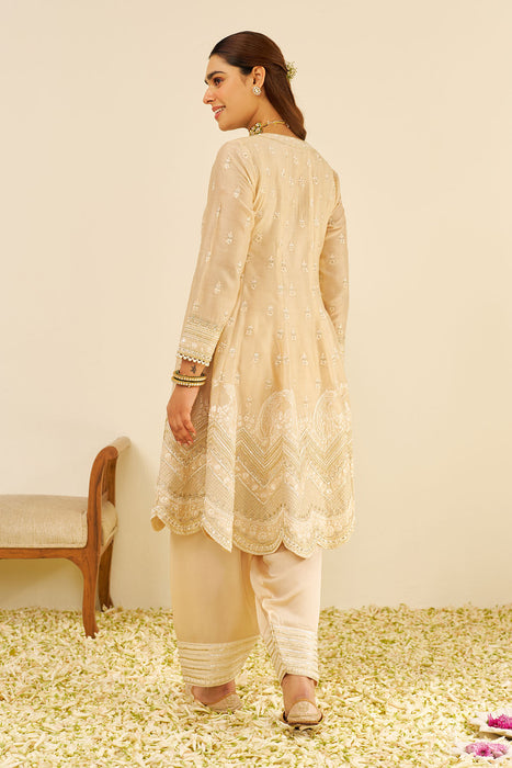 Meeram - Short Anarkali With Salwar (Beige)