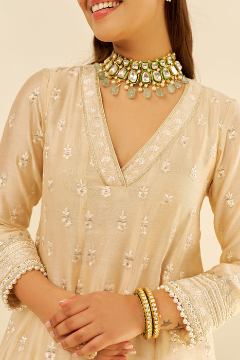 Meeram - Short Anarkali With Salwar (Beige)