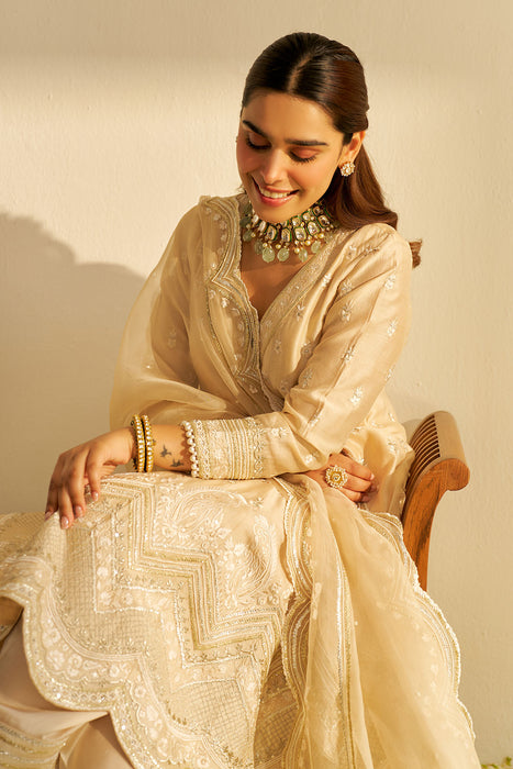 Meeram - Short Anarkali With Salwar (Beige)