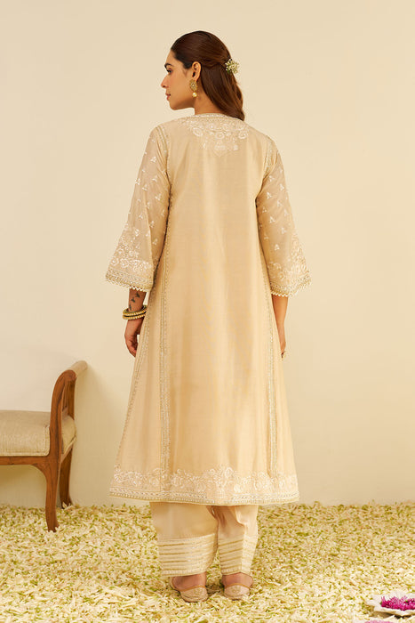 Maaroofa - Long Chauga With Salwar (Beige)