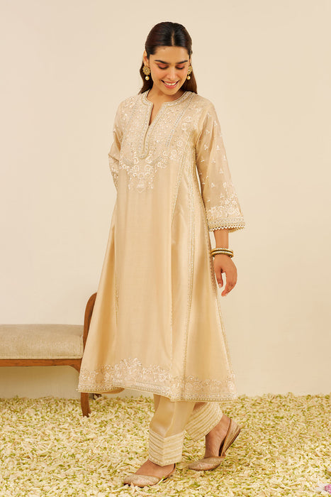 Maaroofa - Long Chauga With Salwar (Beige)