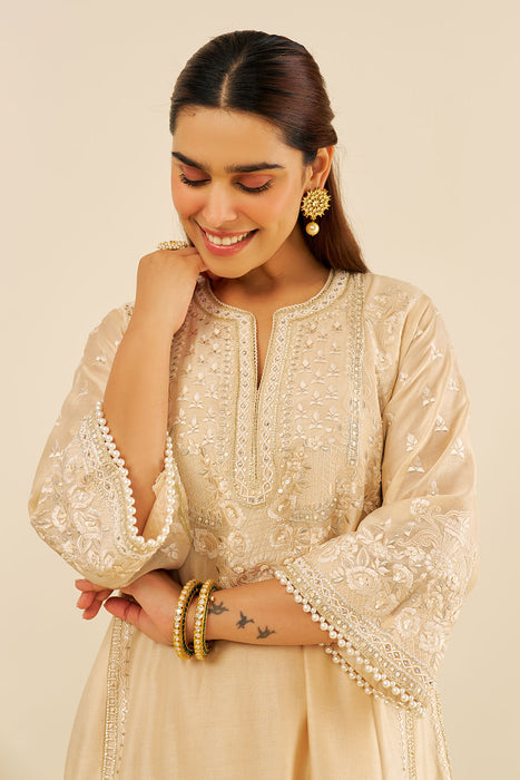 Maaroofa - Long Chauga With Salwar (Beige)