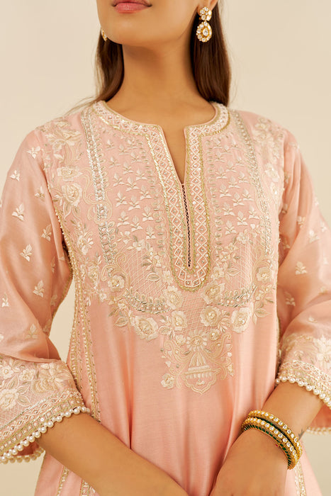 Maaroofa - Long Chauga With Salwar (Off Rose)