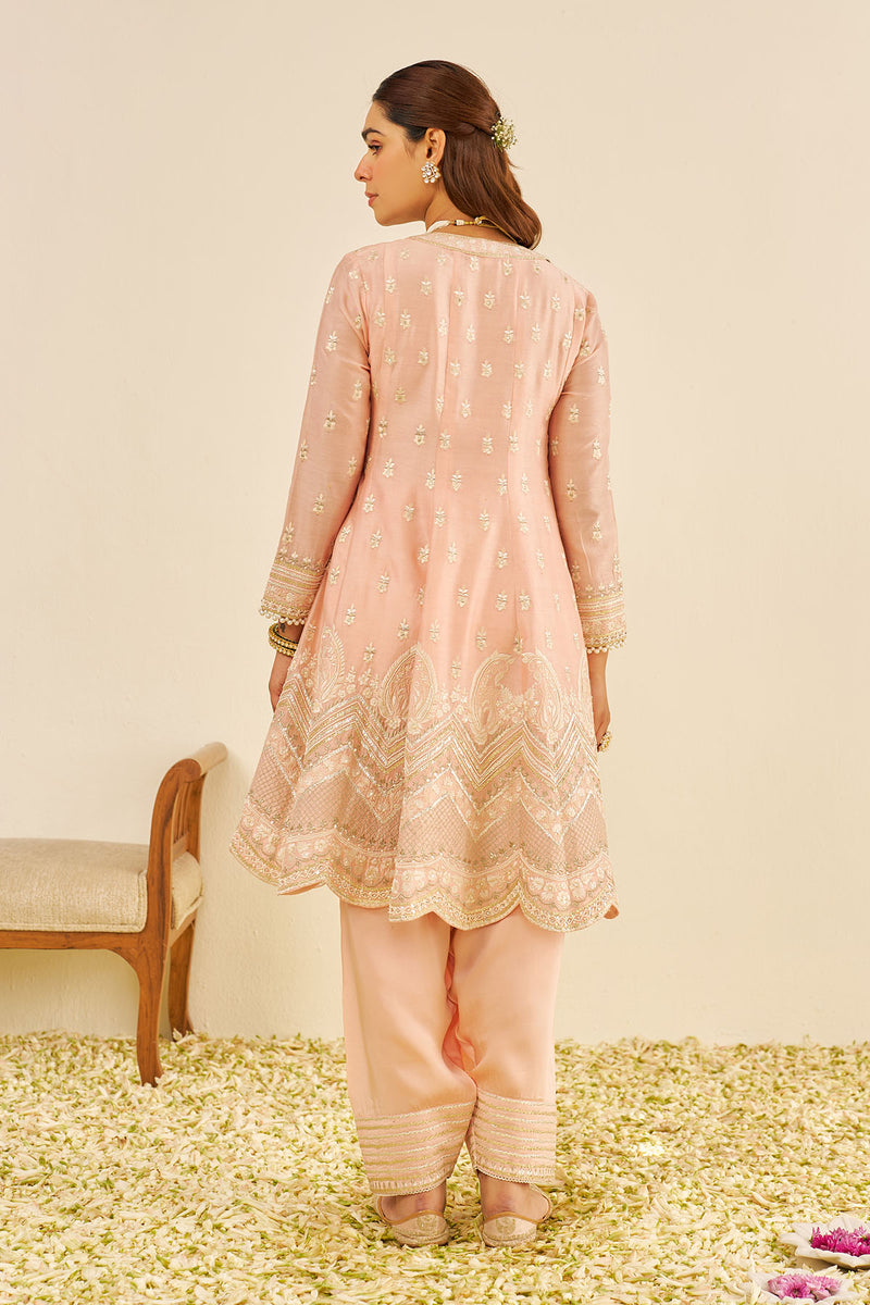 Meeram - Short Anarkali With Salwar (Off Rose)