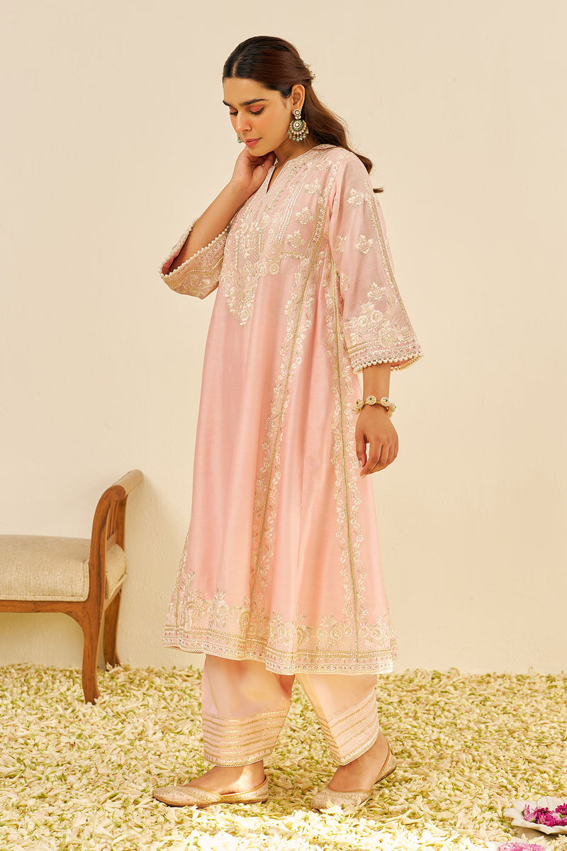Maziya - Long Chauga With Salwar (Blush Pink)