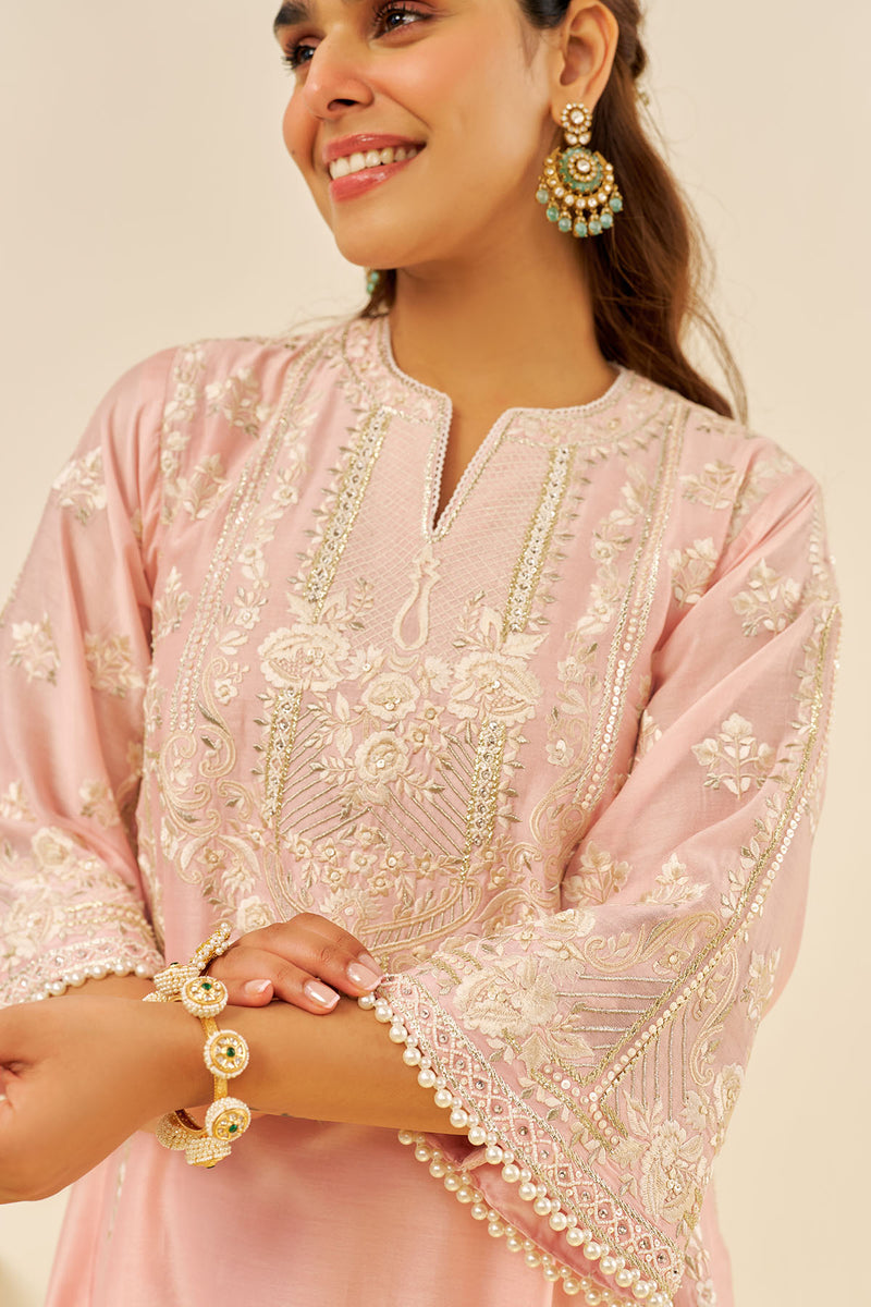 Maziya - Long Chauga With Salwar (Blush Pink)